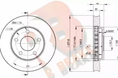 R BRAKE 78rbd29057 -  Тормозной диск